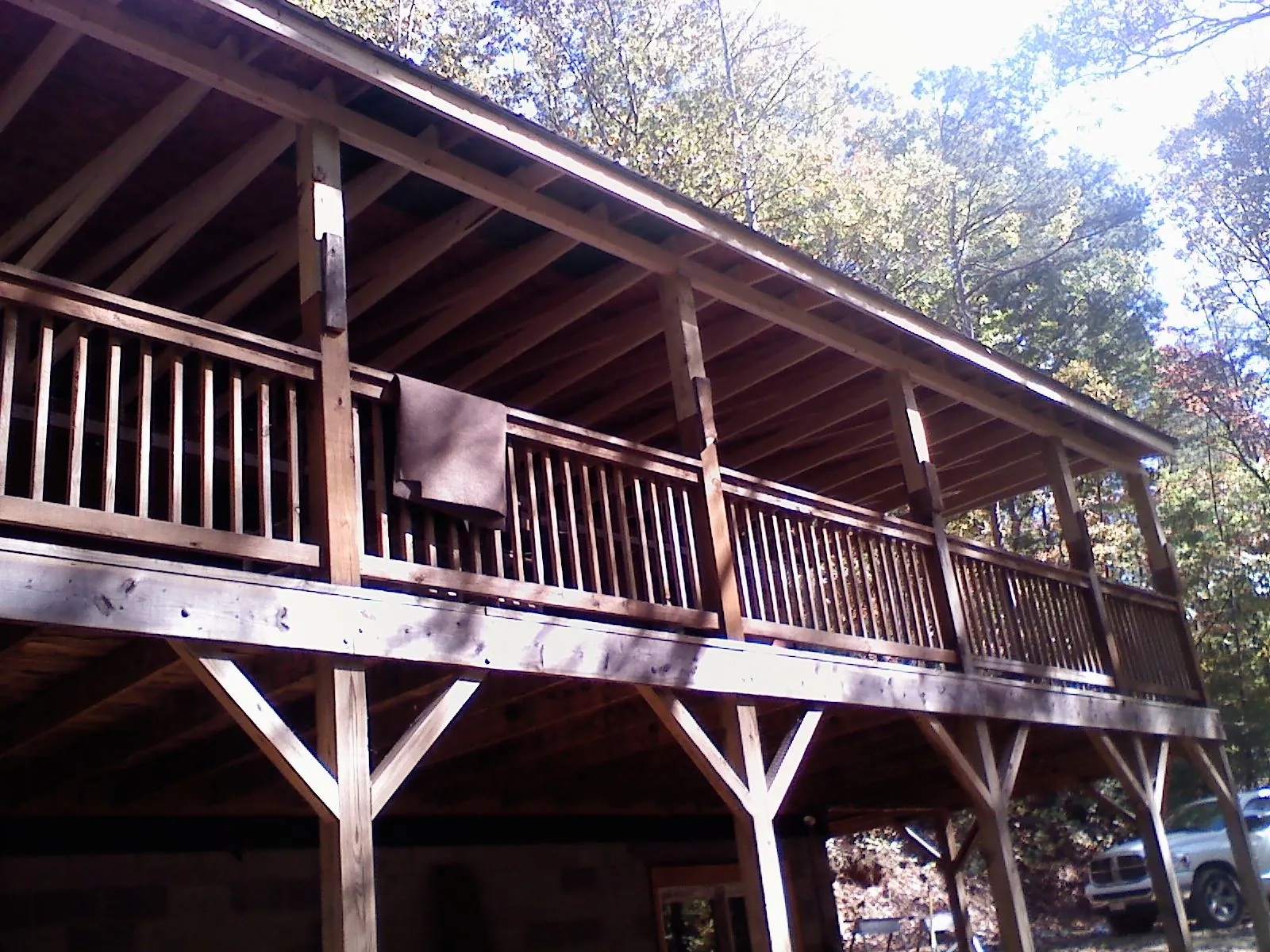 Timber framing under a new elevated porch and deck — Roof Leak Repair in Leavittsburg by Roofing Brothers